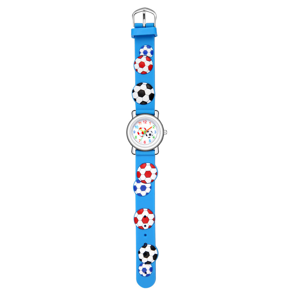 cartoon watch 3d embossed football pattern children's watch hello jewelry