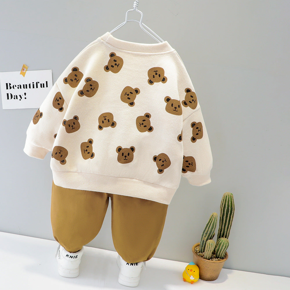 casual rabbit letter duck cotton boys clothing sets