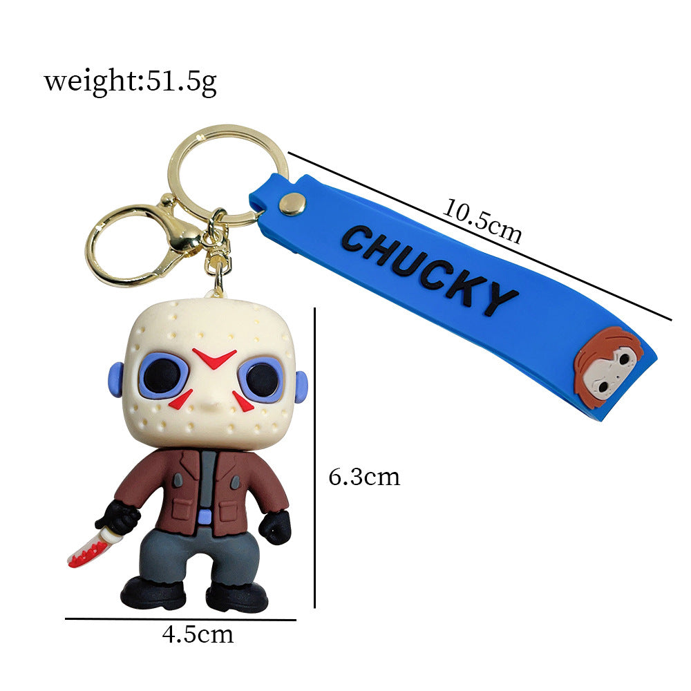 1 piece fashion doll pvc silica gel unisex keychain