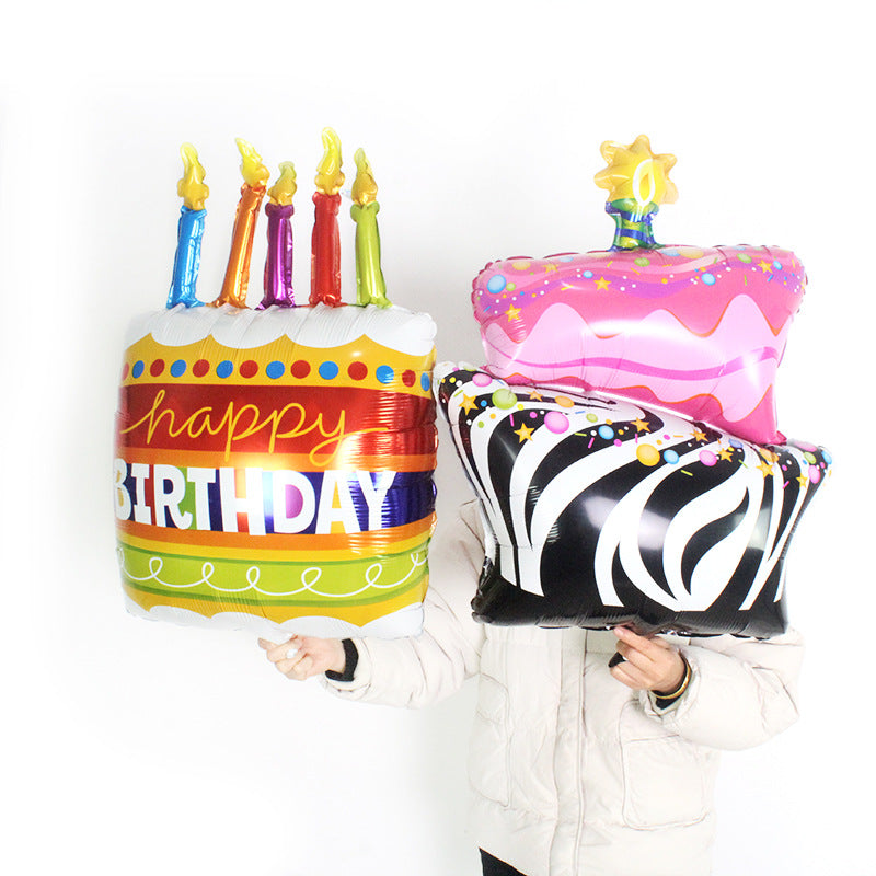 birthday cake aluminum film party balloon