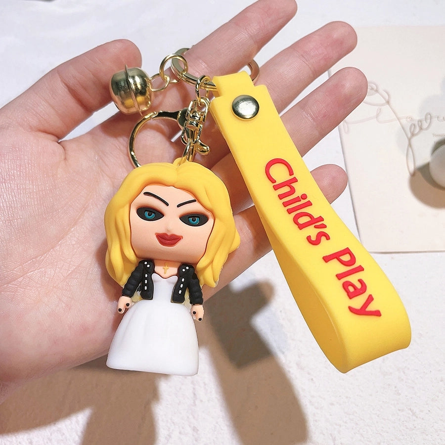 1 piece fashion doll pvc silica gel unisex keychain