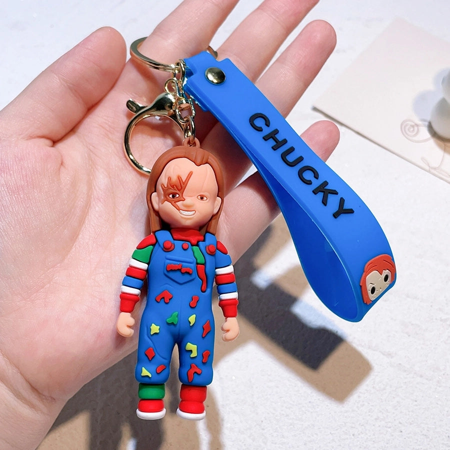 1 piece fashion doll pvc silica gel unisex keychain