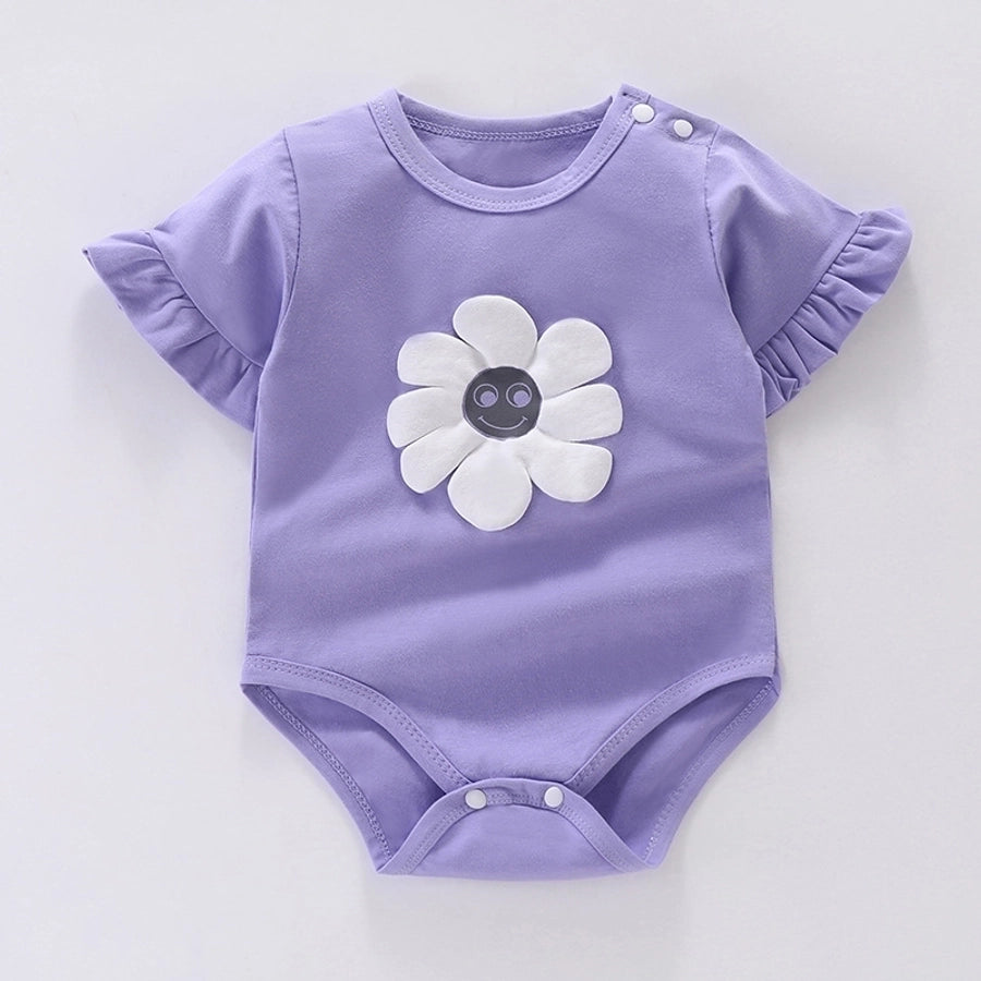 basic flower cotton baby rompers