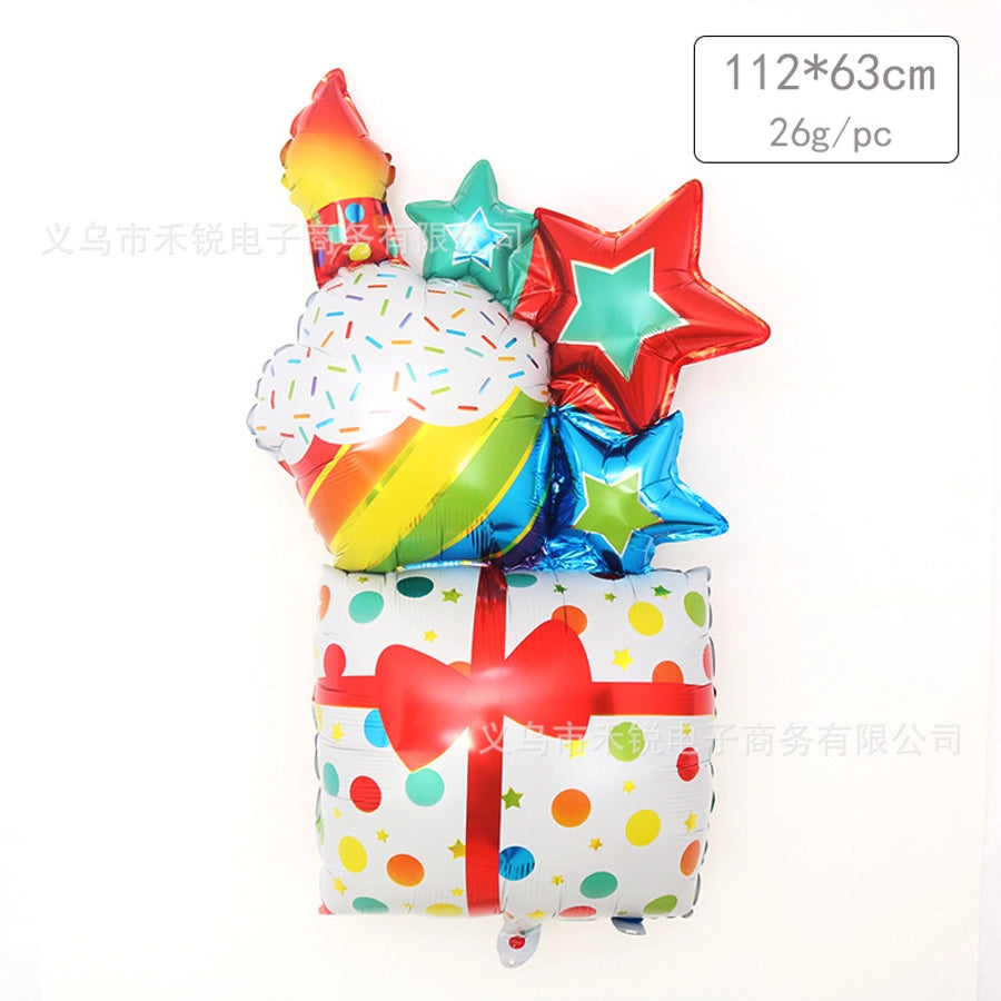 birthday cake aluminum film party balloon