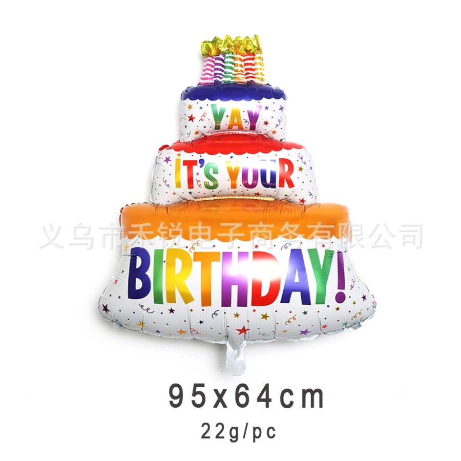 birthday cake aluminum film party balloon