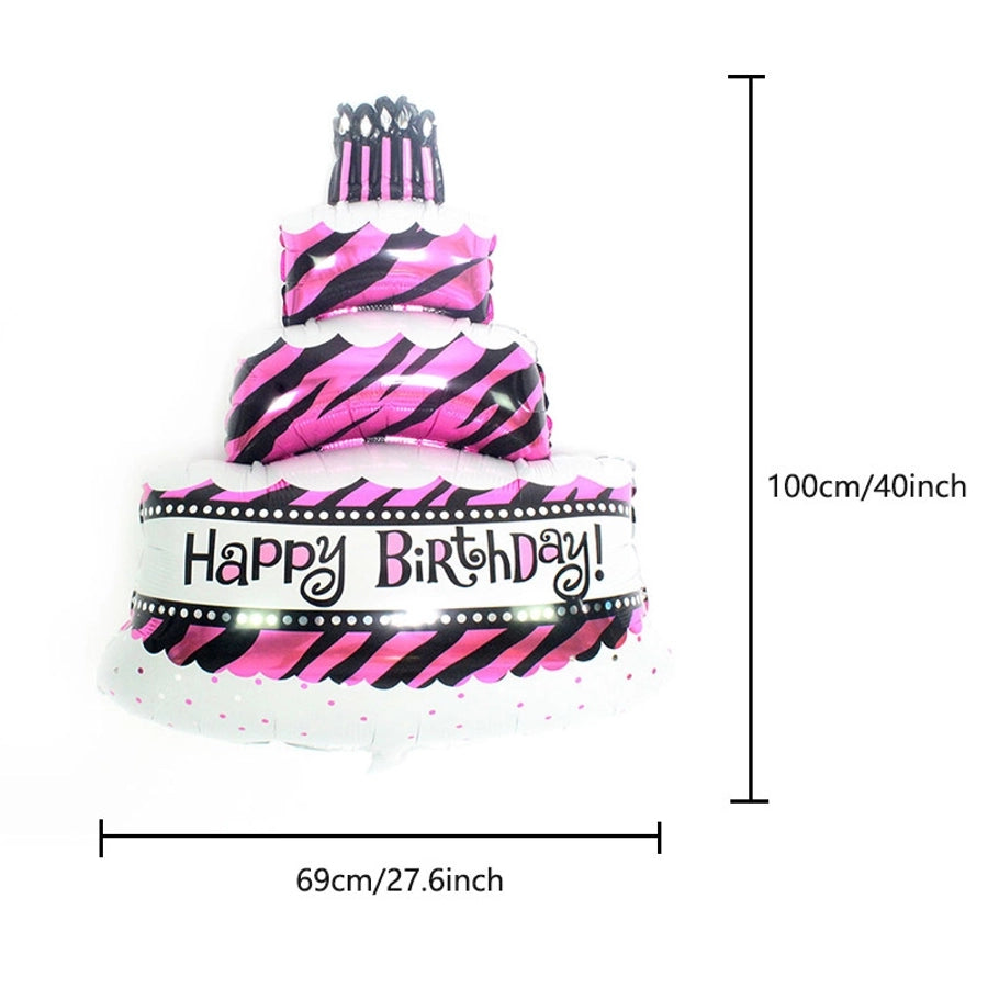 birthday cake aluminum film party balloon