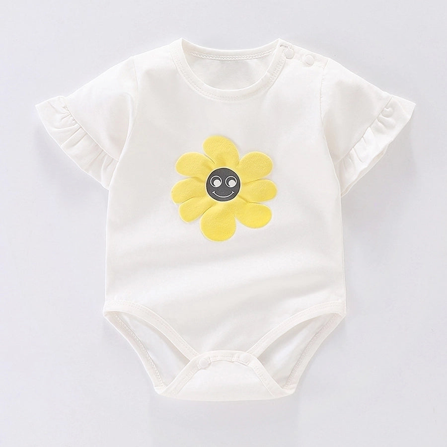 basic flower cotton baby rompers