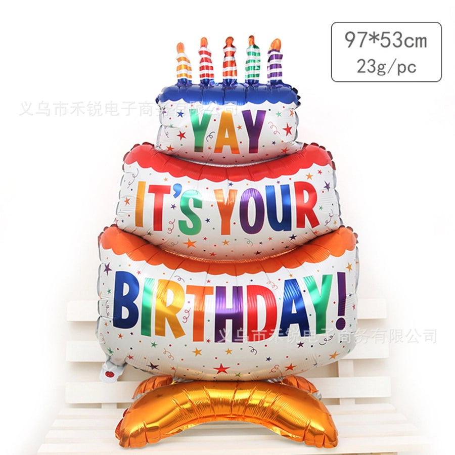 birthday cake aluminum film party balloon