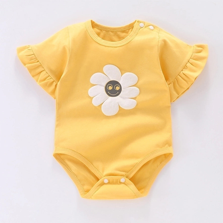 basic flower cotton baby rompers