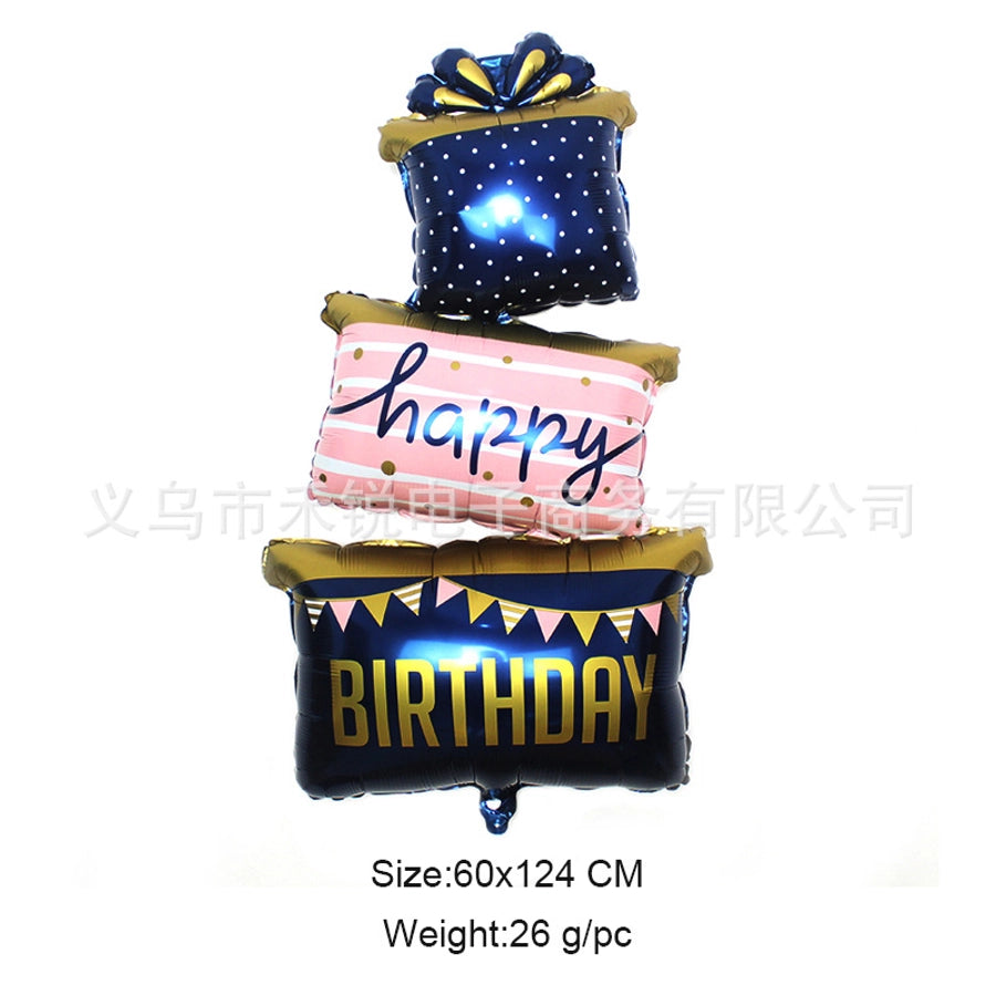 birthday cake aluminum film party balloon