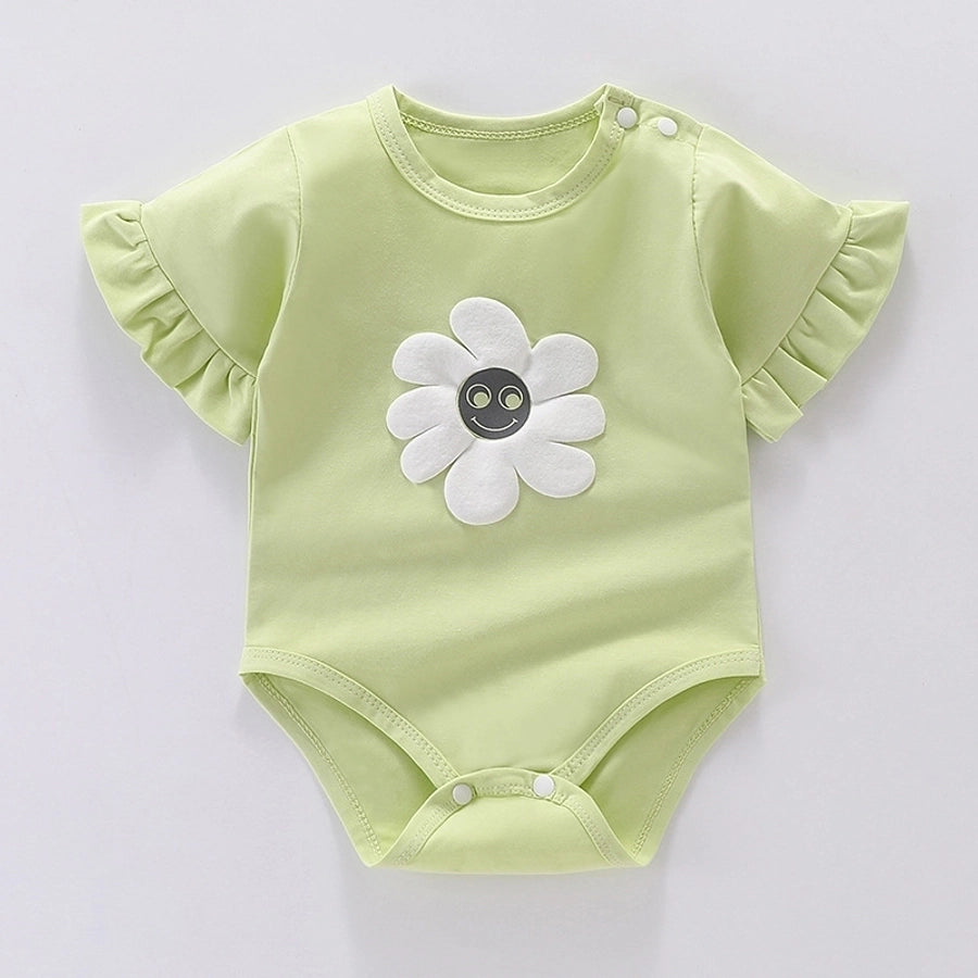 basic flower cotton baby rompers