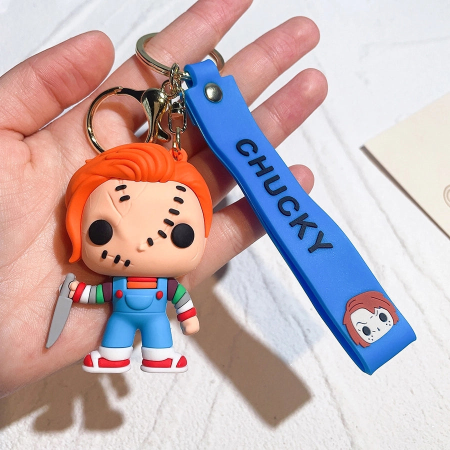 1 piece fashion doll pvc silica gel unisex keychain