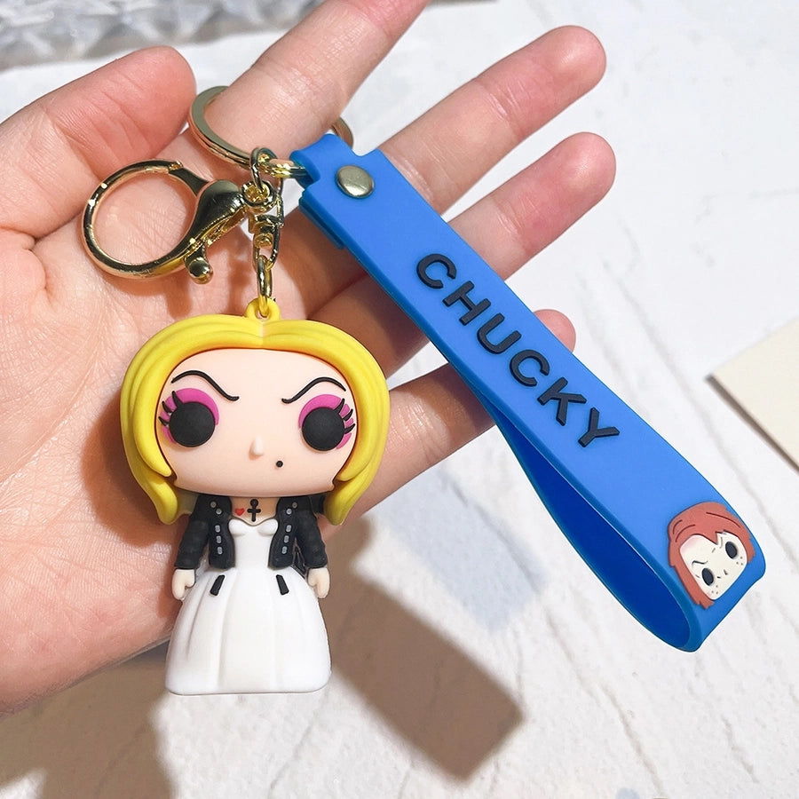 1 piece fashion doll pvc silica gel unisex keychain