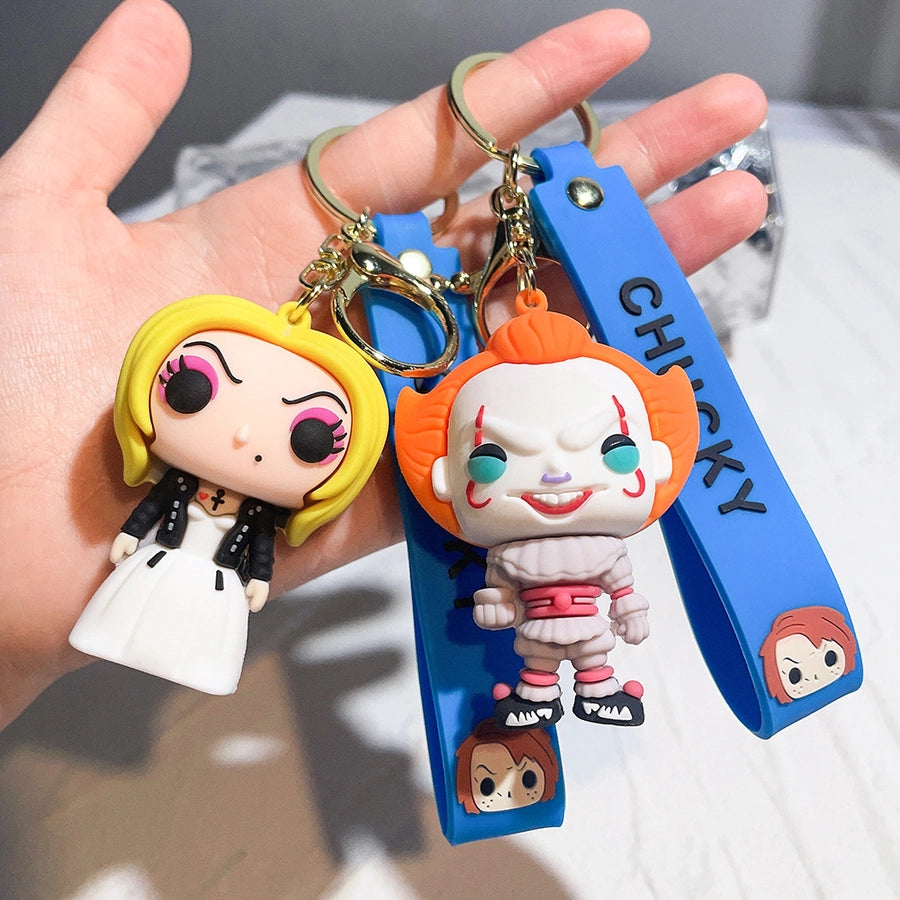 1 piece fashion doll pvc silica gel unisex keychain