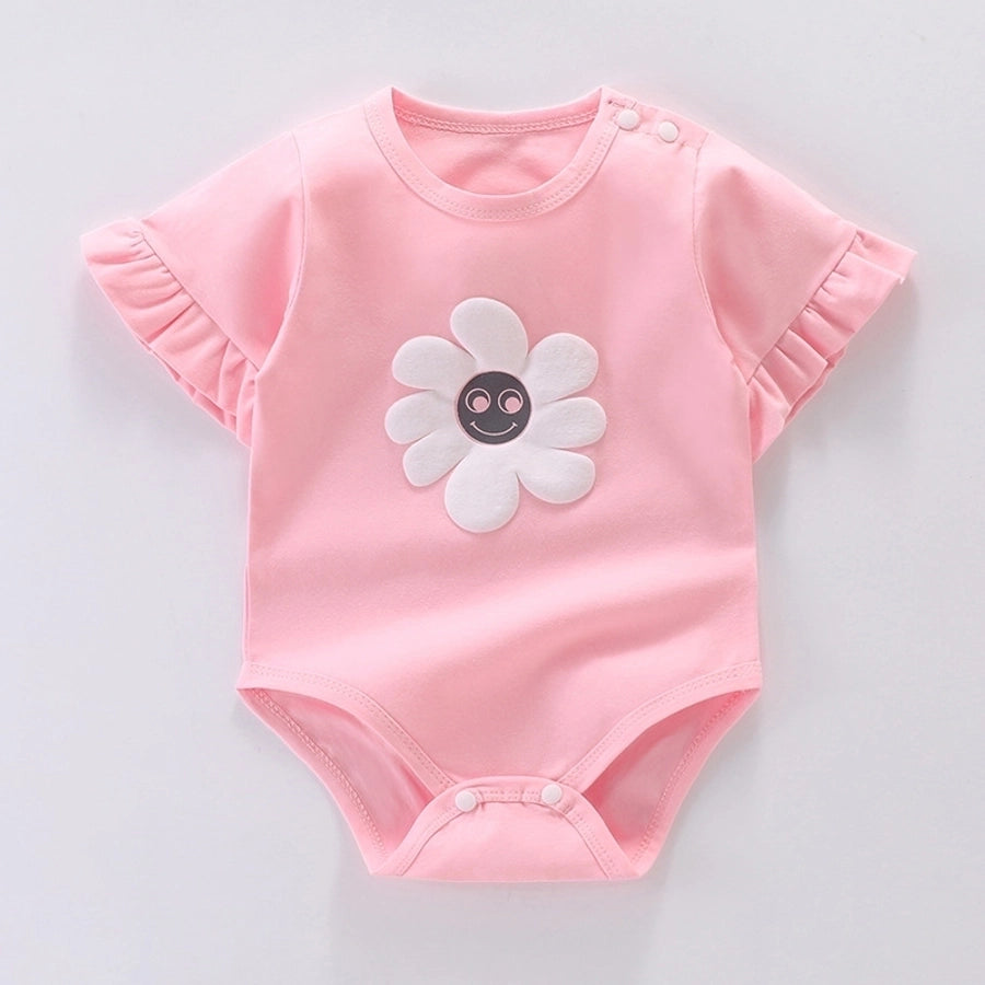 basic flower cotton baby rompers