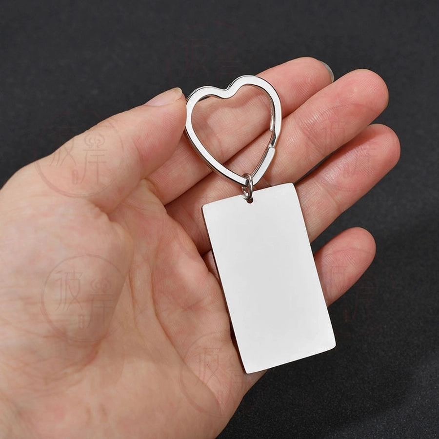 1 piece simple style geometric stainless steel plating bag pendant keychain