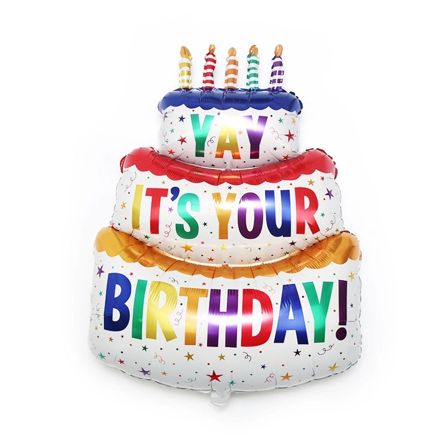 birthday cake aluminum film party balloon