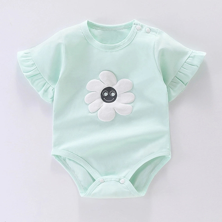 basic flower cotton baby rompers