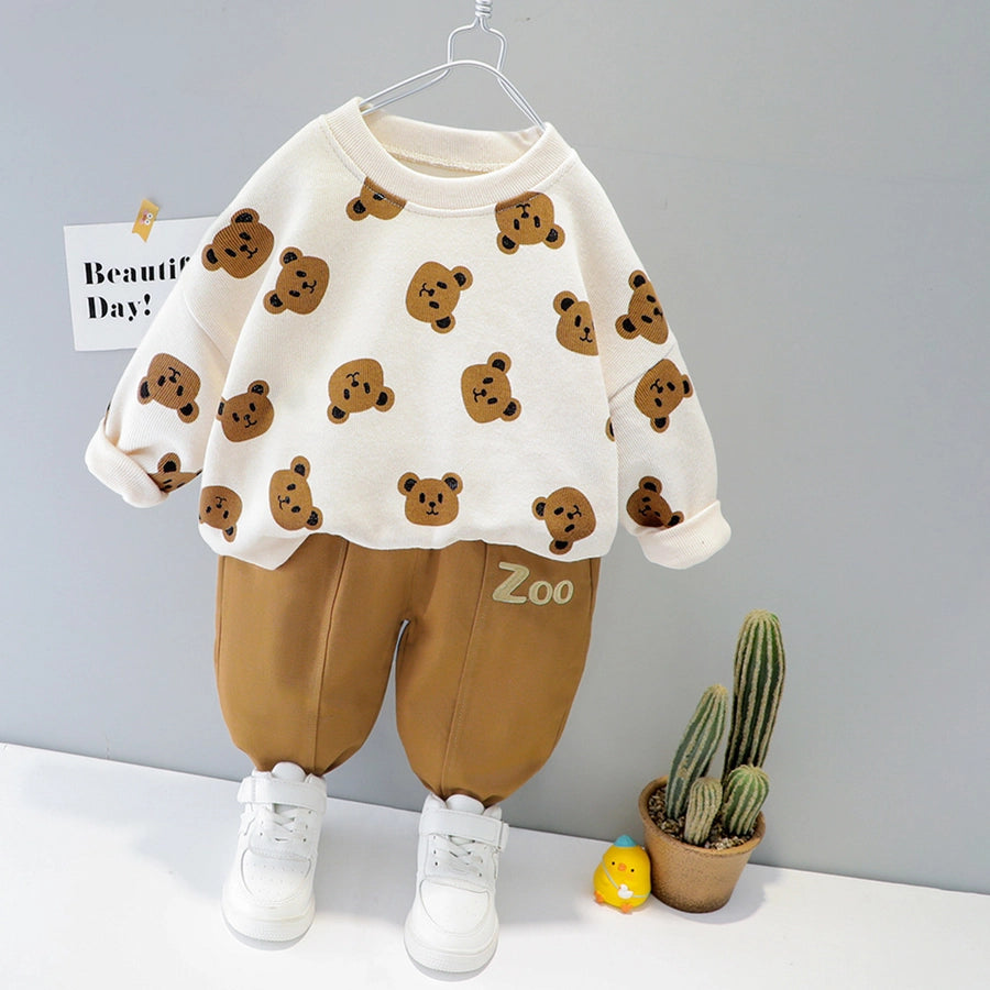 casual rabbit letter duck cotton boys clothing sets