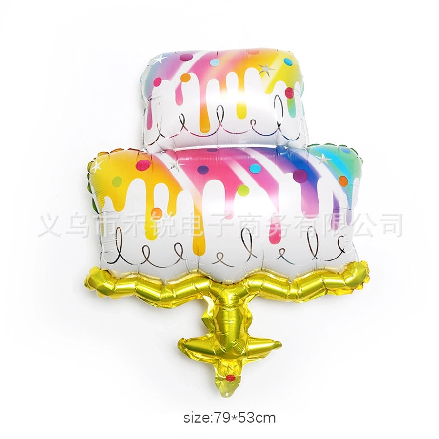 birthday cake aluminum film party balloon