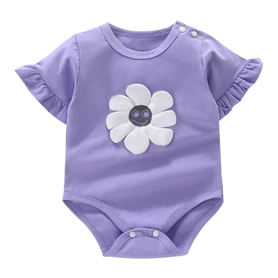 basic flower cotton baby rompers