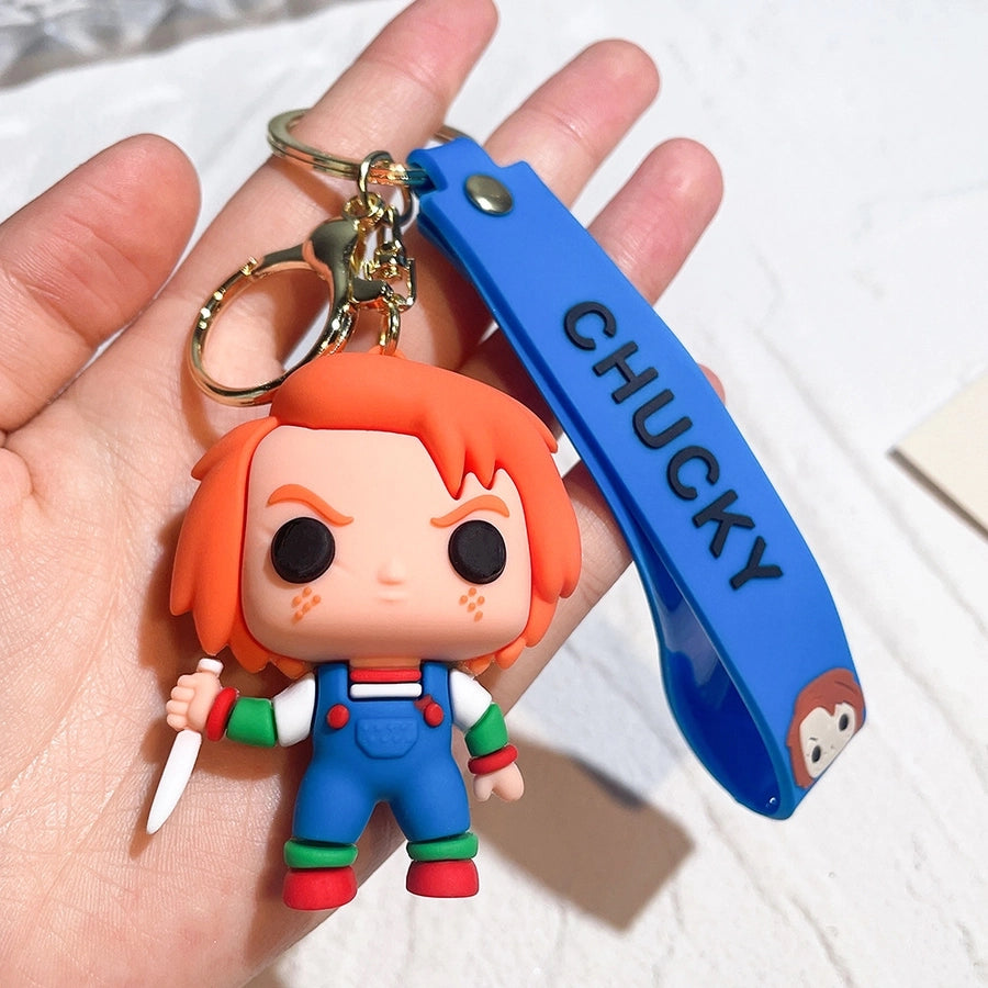 1 piece fashion doll pvc silica gel unisex keychain