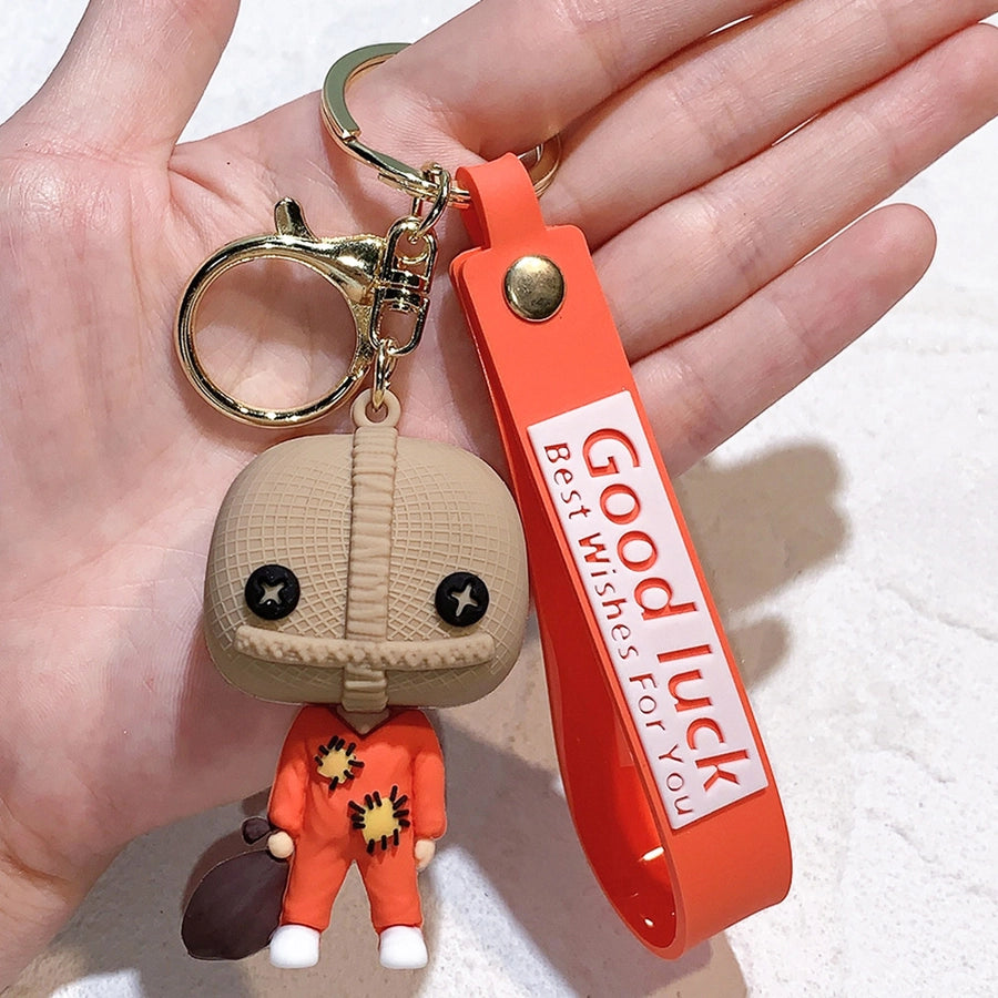 1 piece fashion doll pvc silica gel unisex keychain