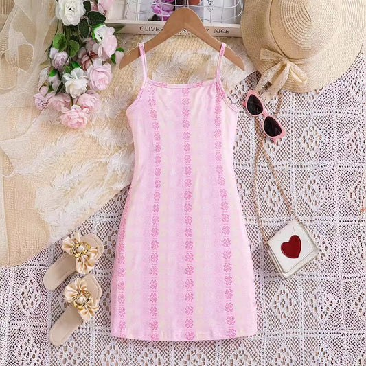 Casual Flower Polyester Girls Dresses